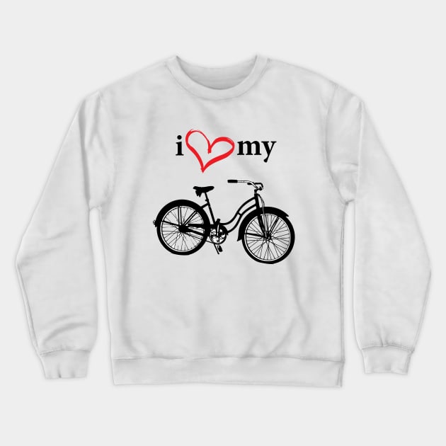 I heart my bike Crewneck Sweatshirt by blessedpixel